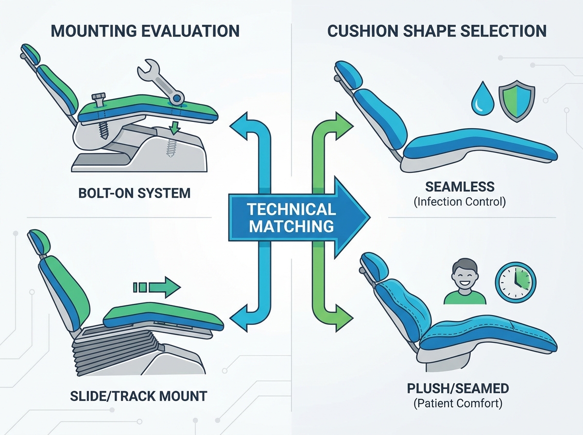 Dental chair parts and replacement process